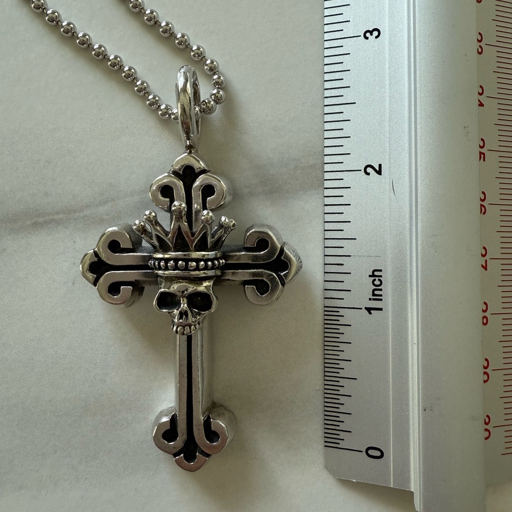 King Baby Studio Silver Cross Pendant Necklace - Picture 2 of 9